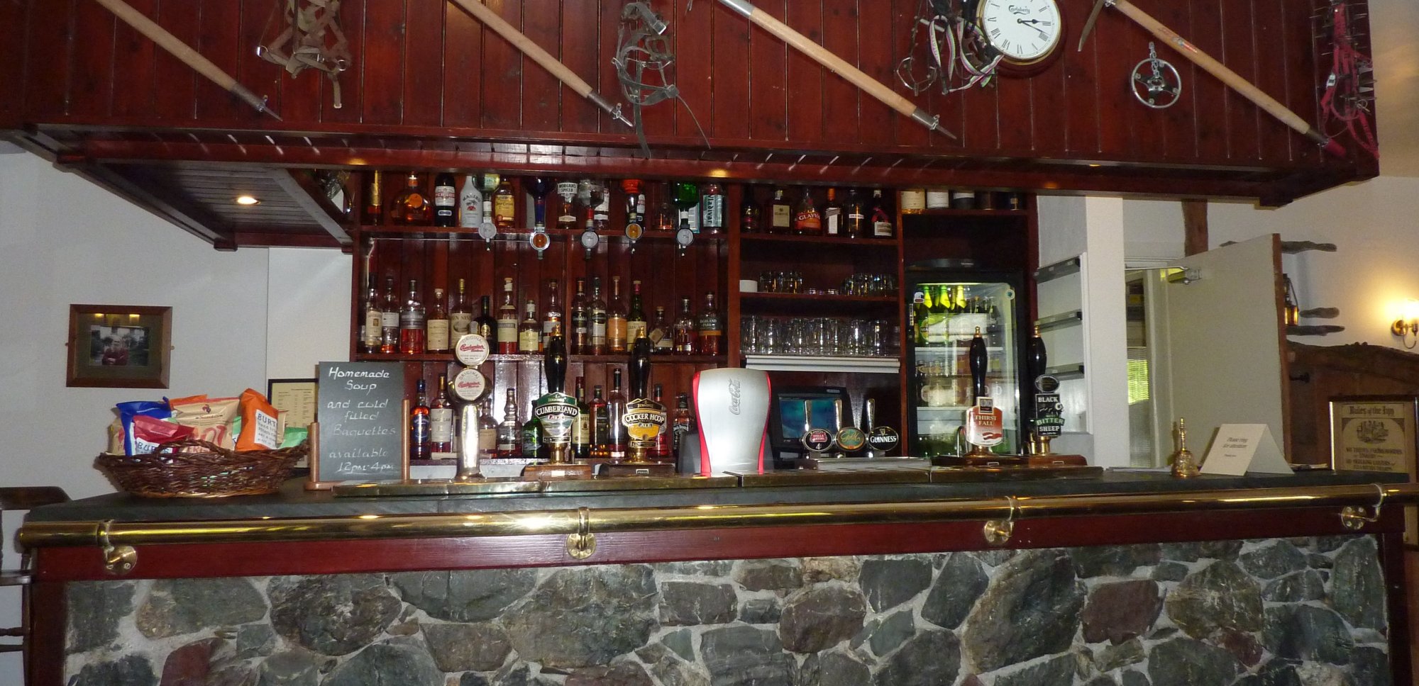 The bar in the Langstrath Inn