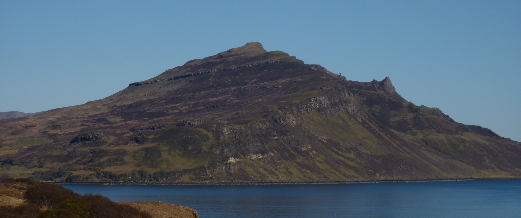Looking across Tianavaig Bay to Ben Tianavaig from the Braes road