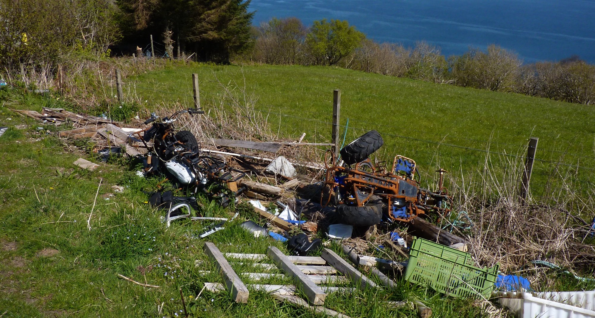 A shocking farm just outside Glasnakille - rubbish strewn everywhere