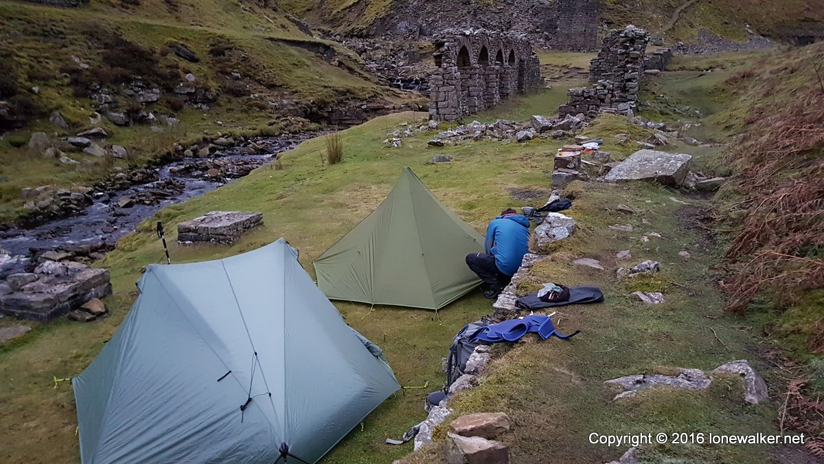 Camped beside Gunnerside Beck in the Yorkshire Dales