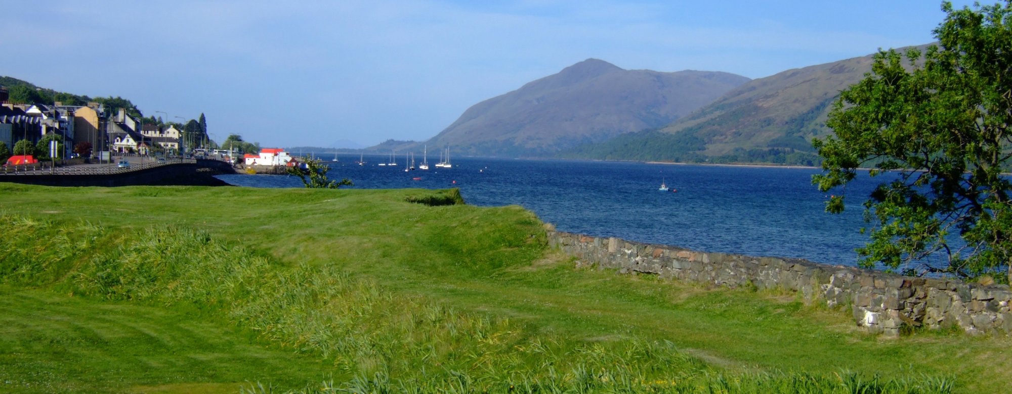 Looking south west down Loch Linnhe, from the monolith marking the start of the Great Glen Way