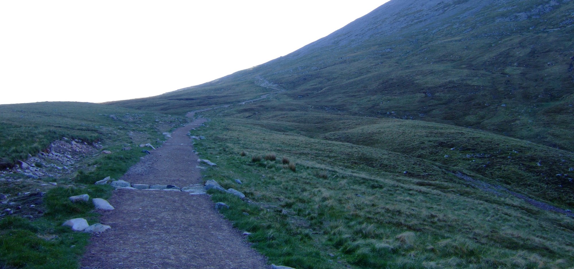 The path is shaded for most of the first half of the climb