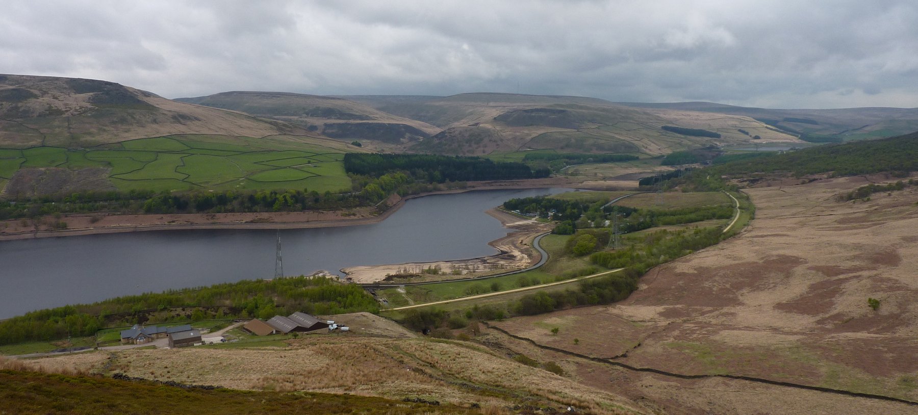 Looking down onto Torside Reservoir, almost done for the day