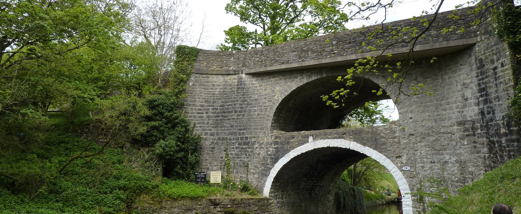 Double-arch bridge on the Leeds-Liverpool canal
