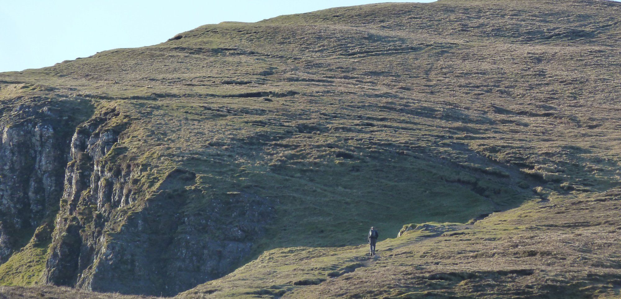 Climbing up onto the Trotternish Ridge from the Quiraing car park