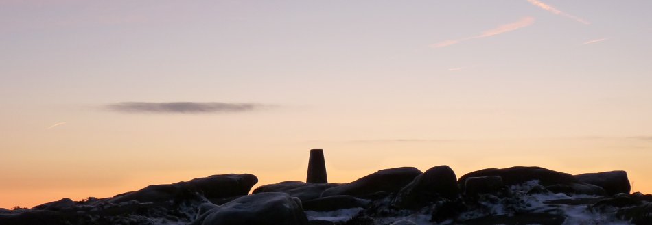 Trig point on Stanage Edge
