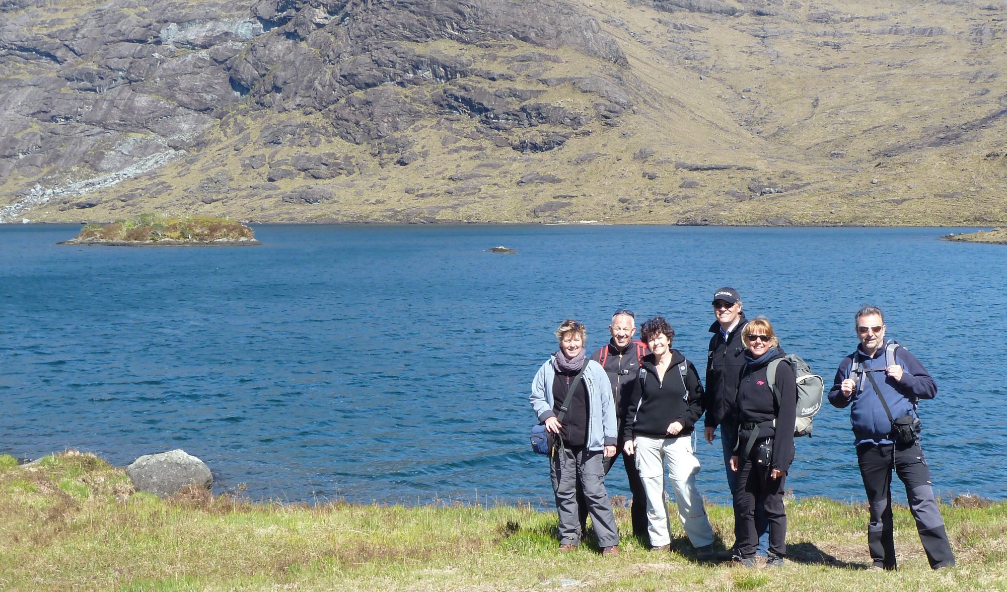 Roger's photo of the Dutch walkers beside Loch Coruisk