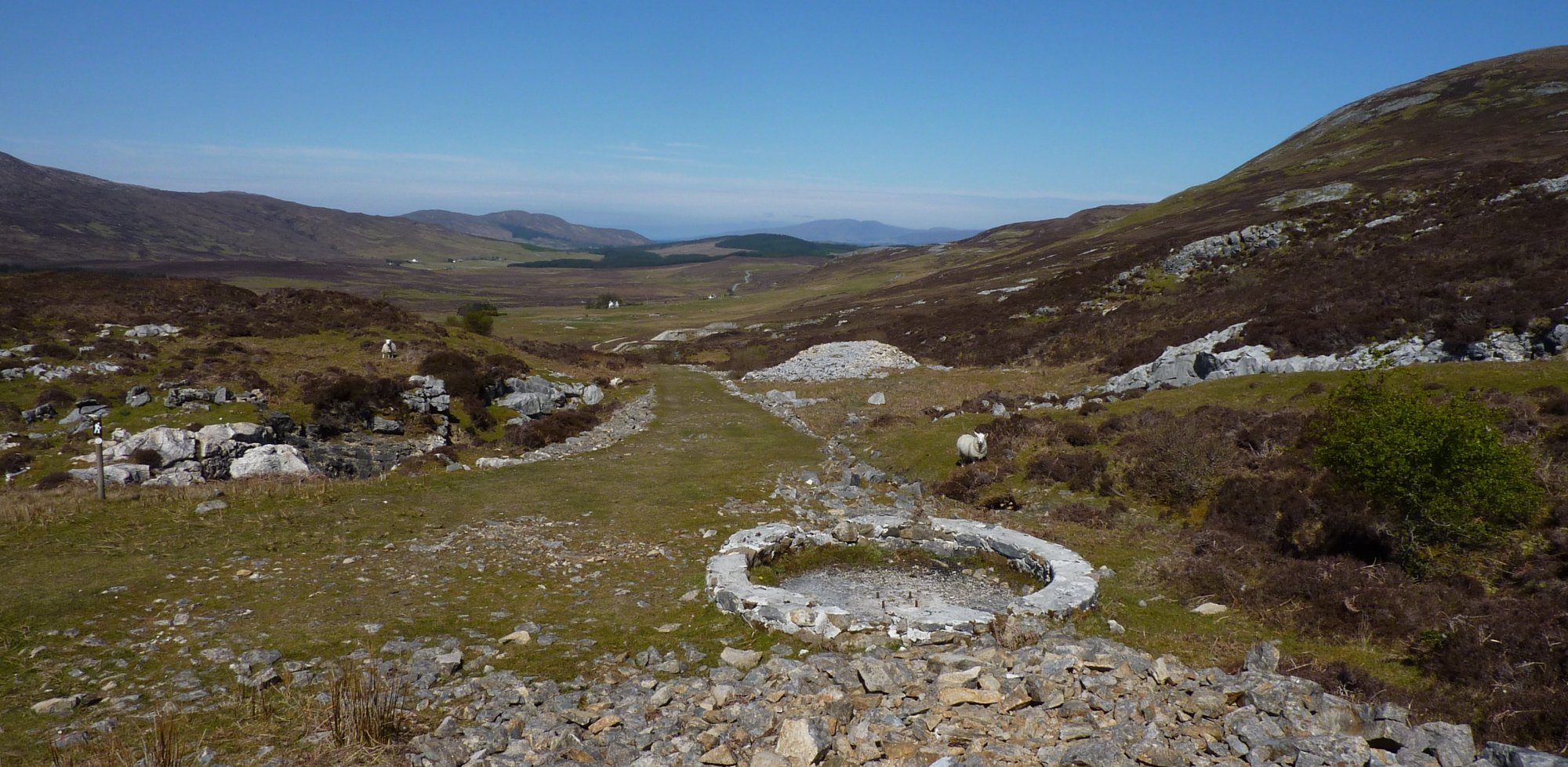 The marble workings in Strath Suardal, the circular structure is what remains of the winding gear